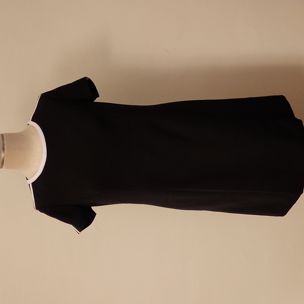 Jones New York Black Dress White Faux Leather Piping